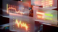 Futuristic financial dashboard