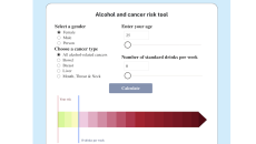 Screenshot of Cancer Institute NSW's Alcohol and Cancer Risk tool 