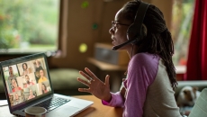 Healthcare professional engaging in a telehealth call