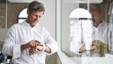 A person using a smartwatch.