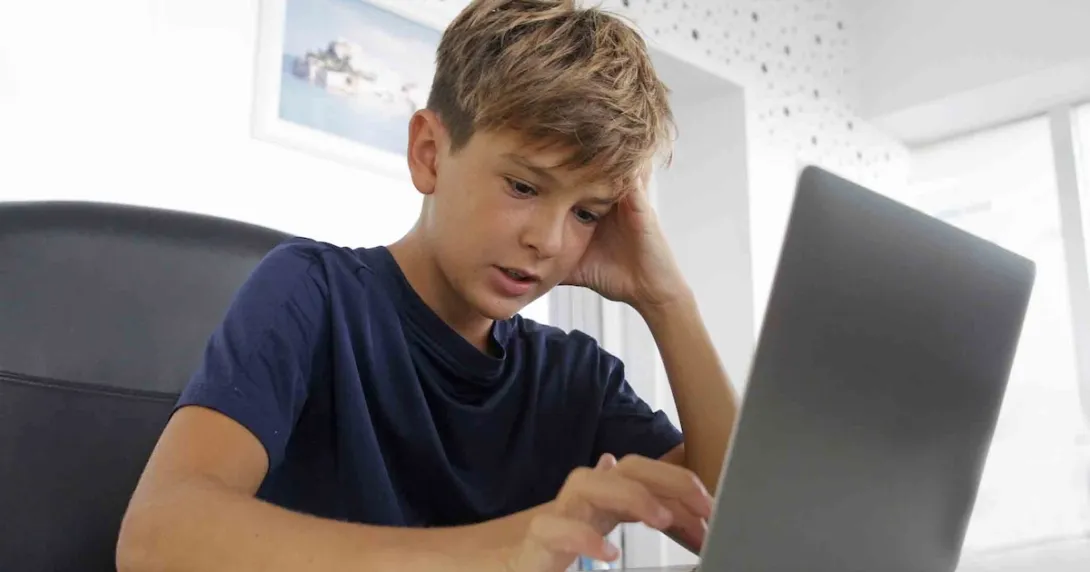 Person working on a laptop