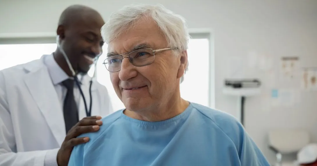 Healthcare provider examining a patient