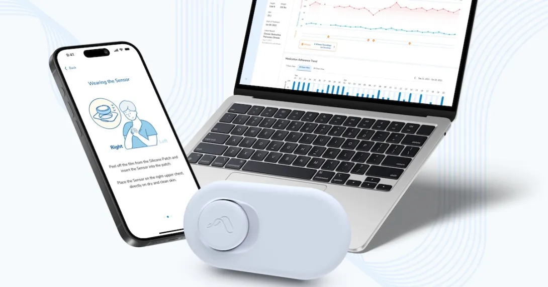Aevice Health's wearable stethoscope with mobile and web applications