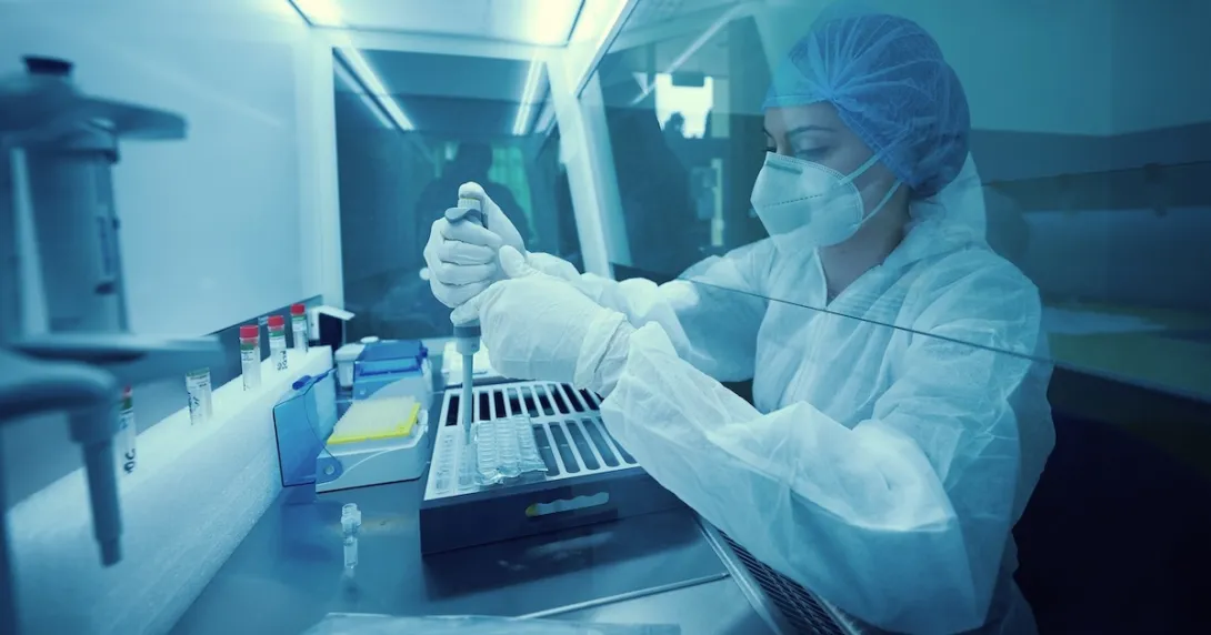 Lab technician at work