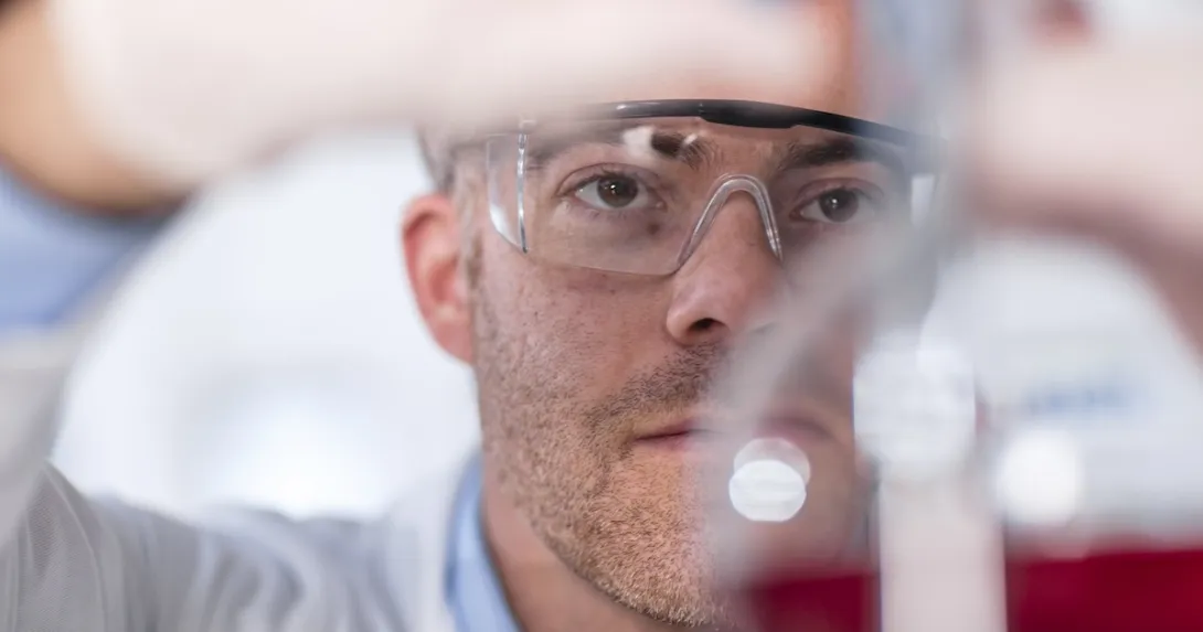 Researcher working in a lab