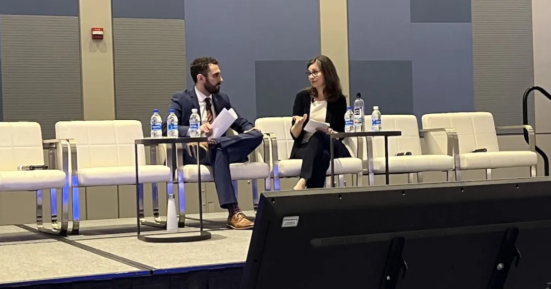 Moderator David Gray and Jodi Daniel