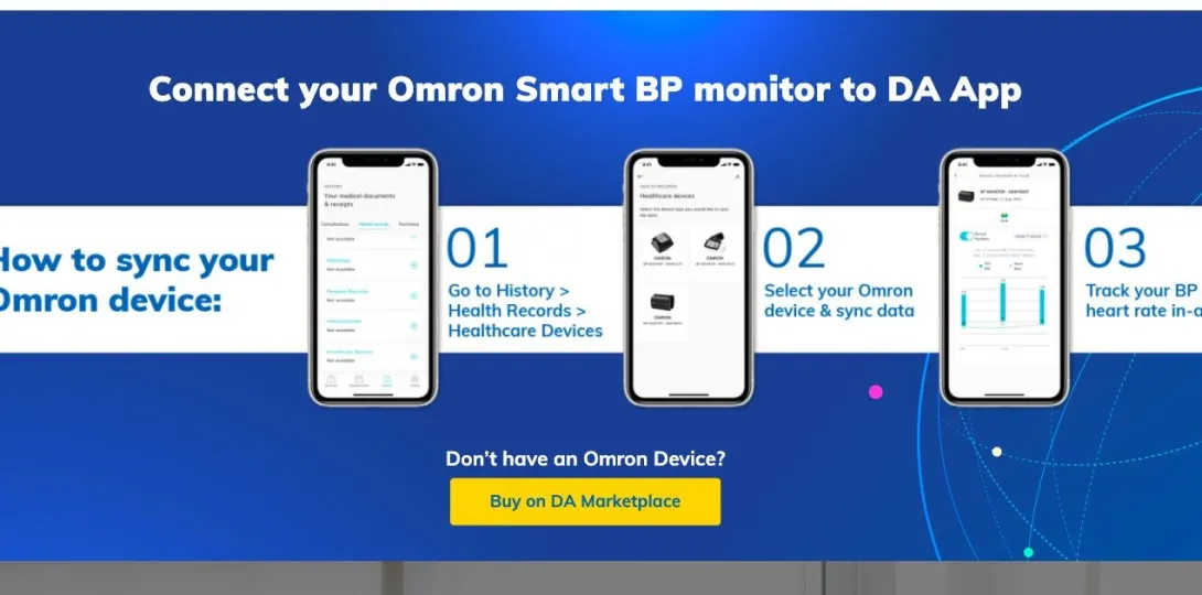 Instructions on integrating health data from Omron to the DA platform