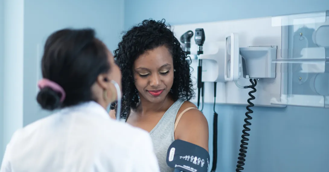 Doctor talks to patient
