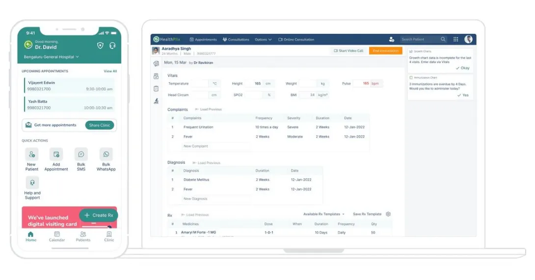 HealthPlix EMR mobile and desktop platform